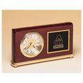 Rosewood Piano Finish Clock, Brass Base