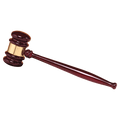 Rosewood Piano Finish Gavel with a Gold Gavel Band - GVL15