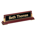 10.6" Rosewood Piano Finish Nameplate and Gold Metal Accents