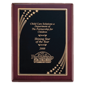 Rosewood Piano Finish Plaque w/ Star Border Plate - PWR44
