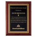 Rosewood Piano Finish Plaque w/Gold Border Black Plate