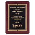Rosewood Piano Finish Plaque w/Gold Border Black Brass Plate