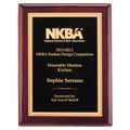 Rosewood Piano Finish Plaque w/Textured Black & Gold Plate