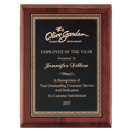 Rosewood Piano Finish Plaque w/Gold Border Black Brass Plate