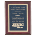 Rosewood Piano Finish Plaque w/Marble/Gold Design Plate