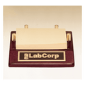 Rosewood Piano Finish Post-It Note Holder with Black Plate