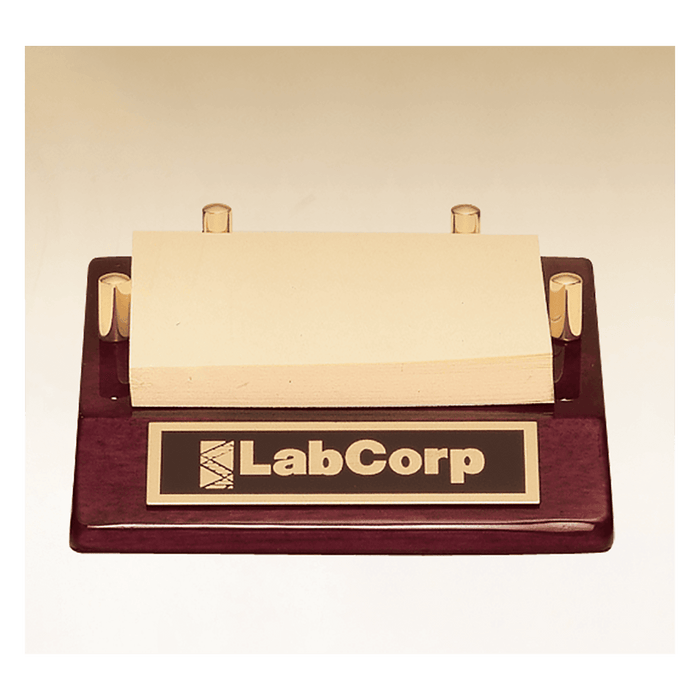 Rosewood Piano Finish Post-It Note Holder with Black Plate