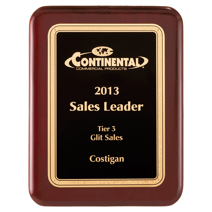 Rosewood Piano Finish Rounded Rectangle Plaque - PWR37