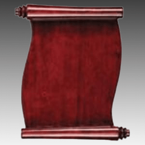 7.5" x 8.75" Rosewood Piano Finish Scroll Plaque