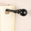 Ross Grey Metal Finial Extendable Curtain Rod Black 19MM (Hardware Included)