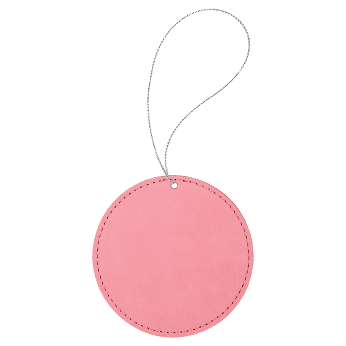 Round Leatherette Ornament with String - OL01