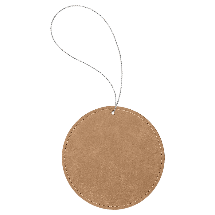 Round Leatherette Ornament with String - OL01