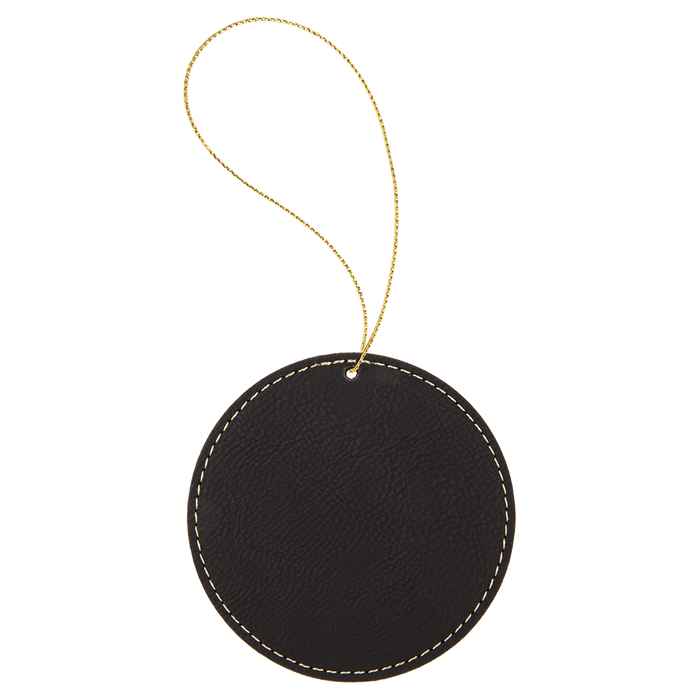 Round Leatherette Ornament with String - OL01