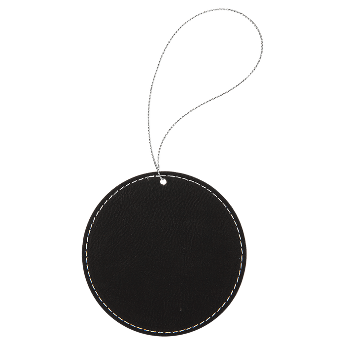Round Leatherette Ornament with String - OL01
