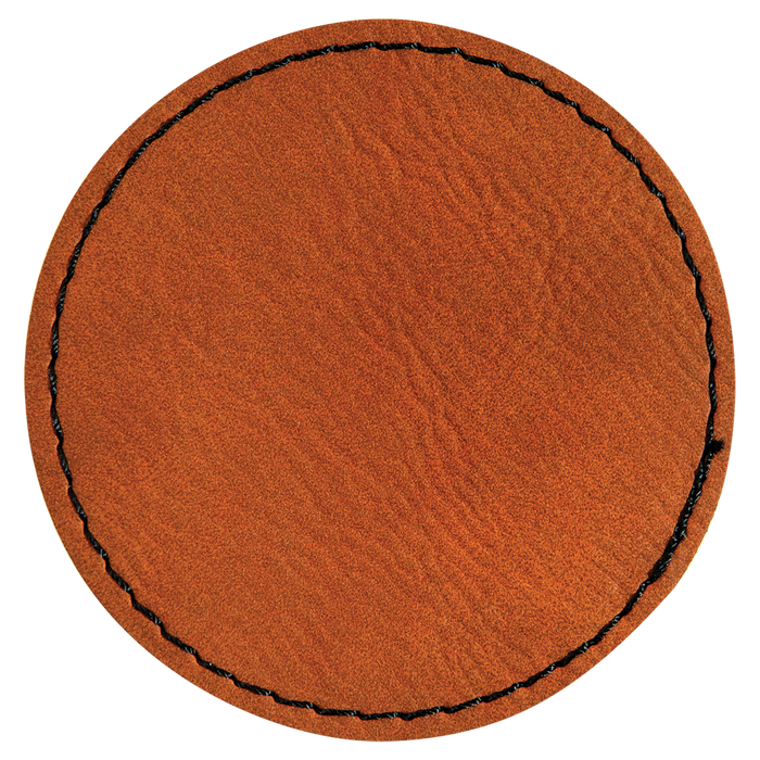 2.5" Round Rawhide Leatherette Patch with Adhesive