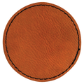 2.5" Round Rawhide Leatherette Patch with Adhesive