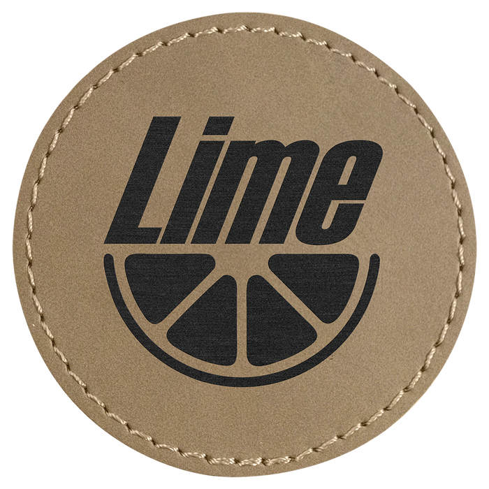2.5" Round Light Brown Leatherette Patch with Adhesive
