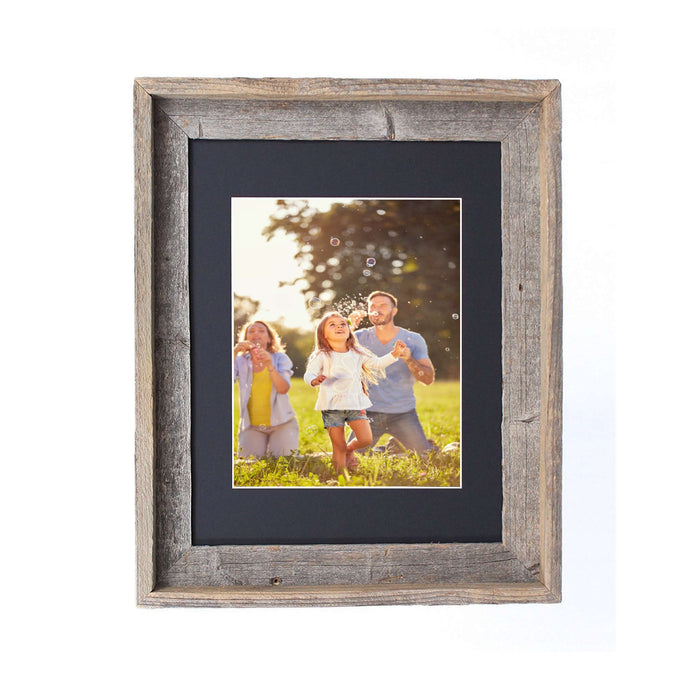 Rustic Black/Grey Wood Picture Frame With Plexiglass Holder | 16"x20"