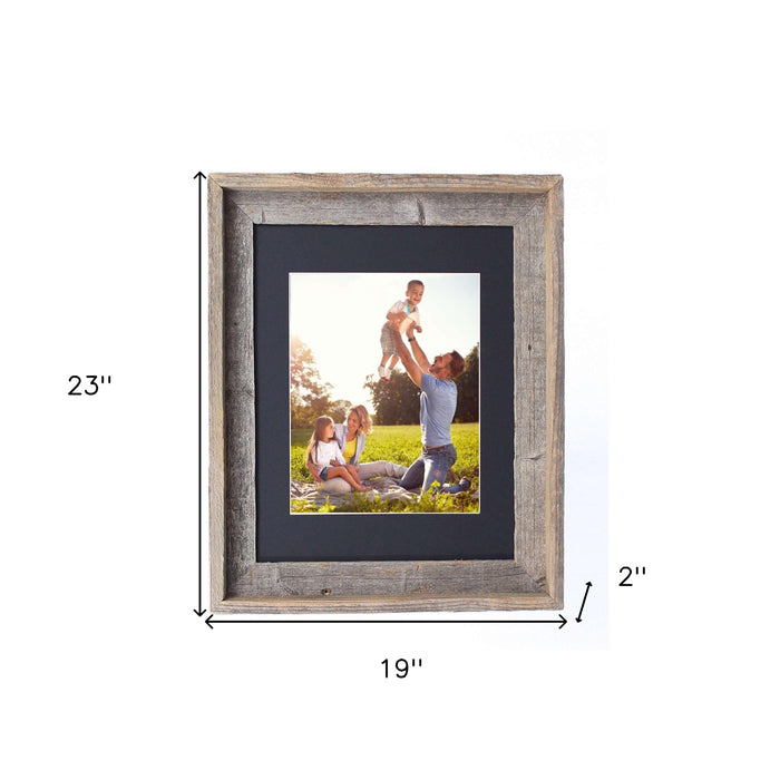 Rustic Black/Grey Wood Picture Frame With Plexiglass Holder | 16"x20"