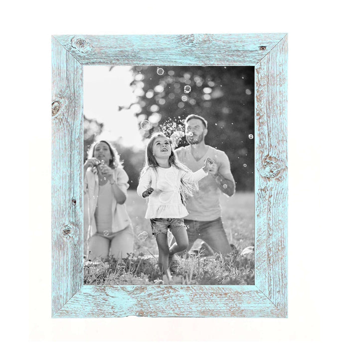 Rustic Blue Wood Picture Frame | 11"x17"