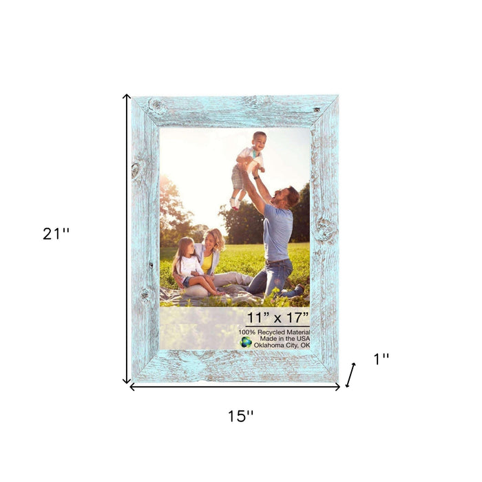 Rustic Blue Wood Picture Frame | 11"x17"