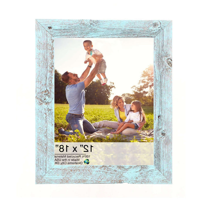 Rustic Blue Wood Picture Frame | 12"x18"