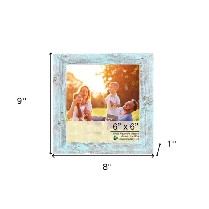 Rustic Blue Wood Picture Frame | 6"x6"