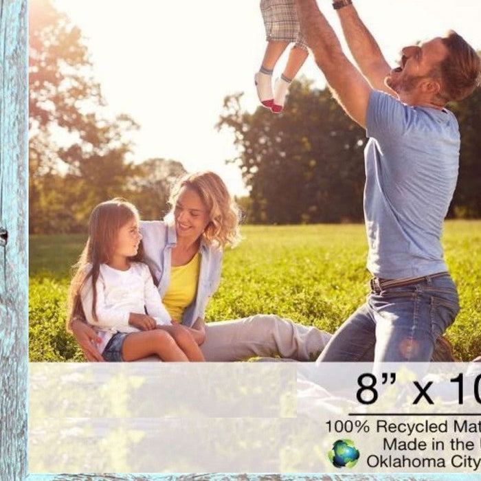 Rustic Blue Wood Picture Frame | 8"x10"