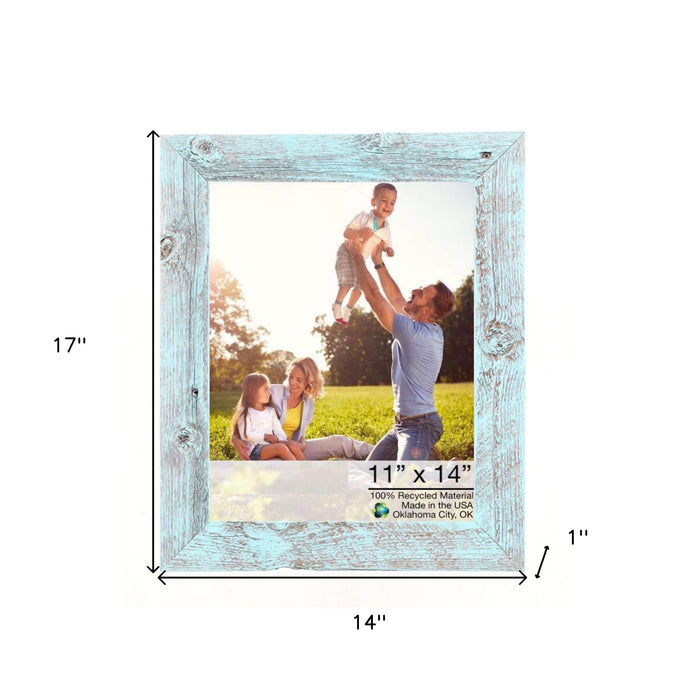 Rustic Blue Wood Picture Frame With Plexiglass Holder | 11"x14"