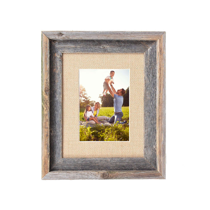 Rustic Burlap & Wood Picture Frame With Plexiglass | 11"x14"