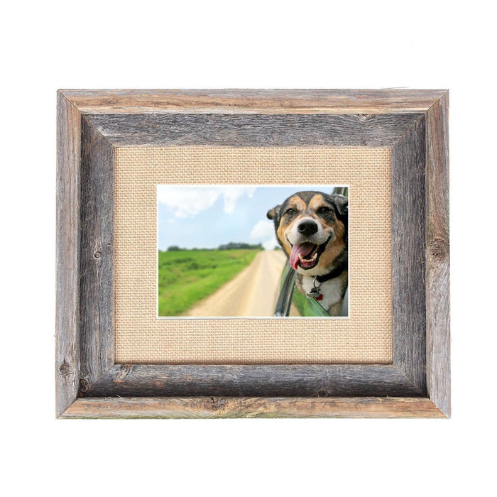 Rustic Burlap & Wood Picture Frame With Plexiglass | 11"x14"