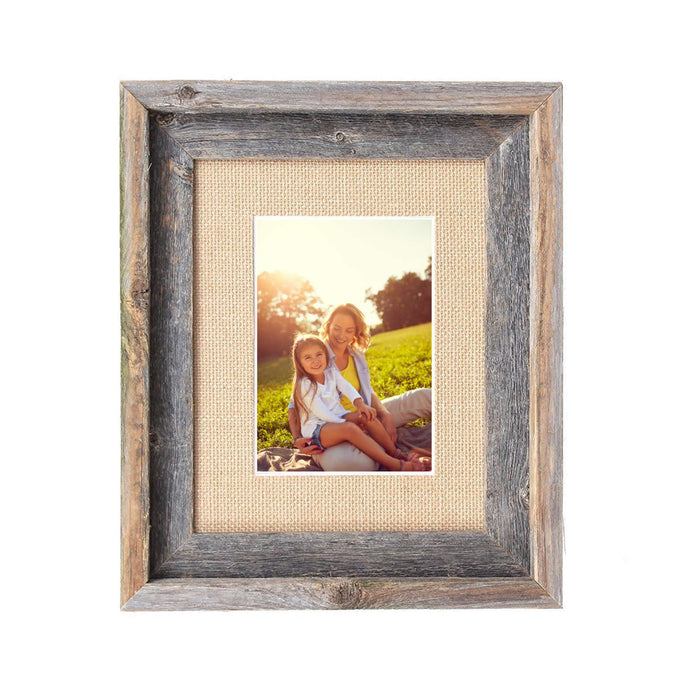 Rustic Burlap & Wood Picture Frame With Plexiglass | 11"x14"