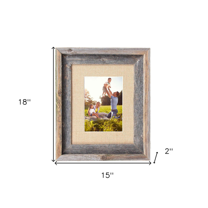 Rustic Burlap & Wood Picture Frame With Plexiglass | 11"x14"