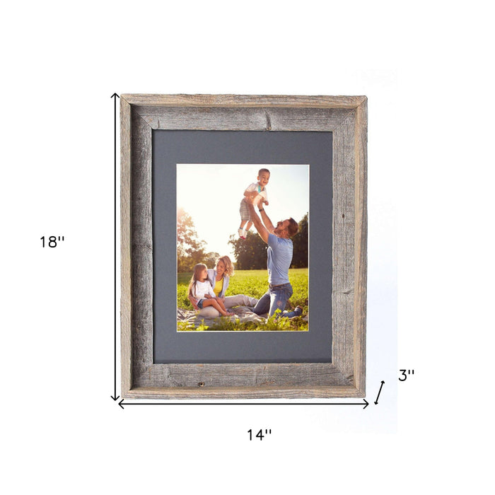Rustic Cinder Wood Picture Frame With Plexiglass Holder | 11"x14"