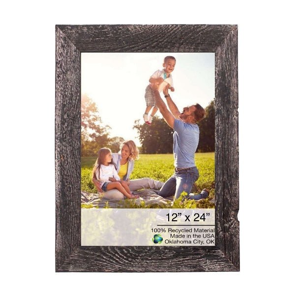 Rustic Farmhouse Black Wood Frame | 12"x24"