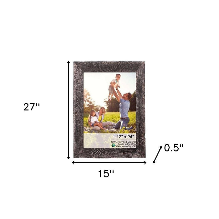 Rustic Farmhouse Black Wood Frame | 12"x24"