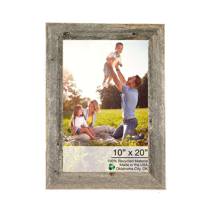 Rustic Farmhouse Dark Gray Wood Frame | 10"x20"