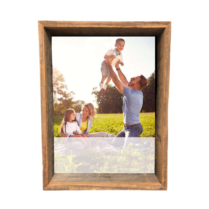 Rustic Farmhouse Dark Gray Wood Shadow Box Frame | 10"x10"