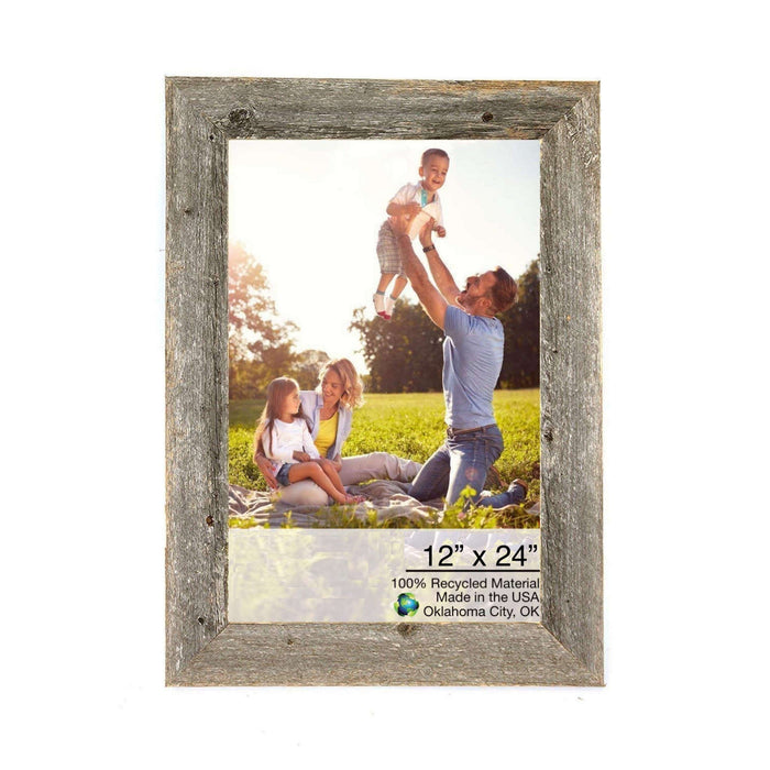 Rustic Farmhouse Gray Wood Frame | 12"x24"