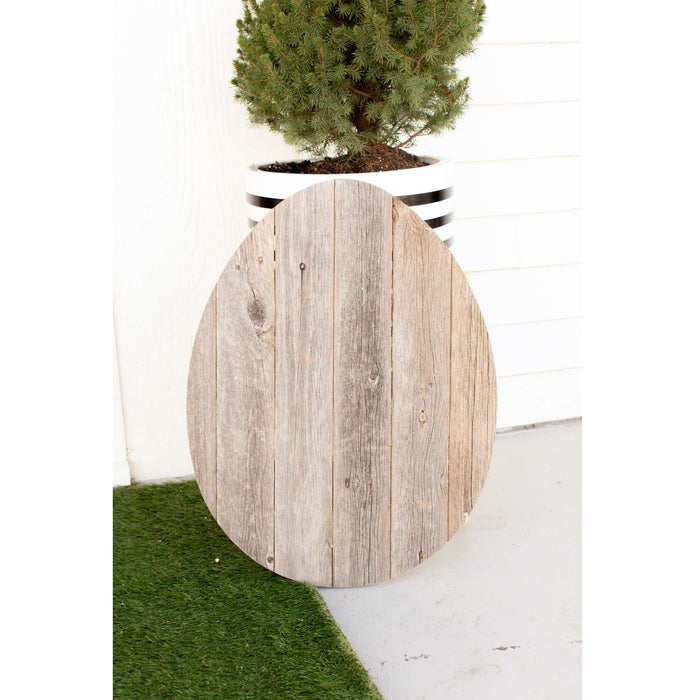 Rustic Farmhouse Gray Wood Large Egg | 18"x24"