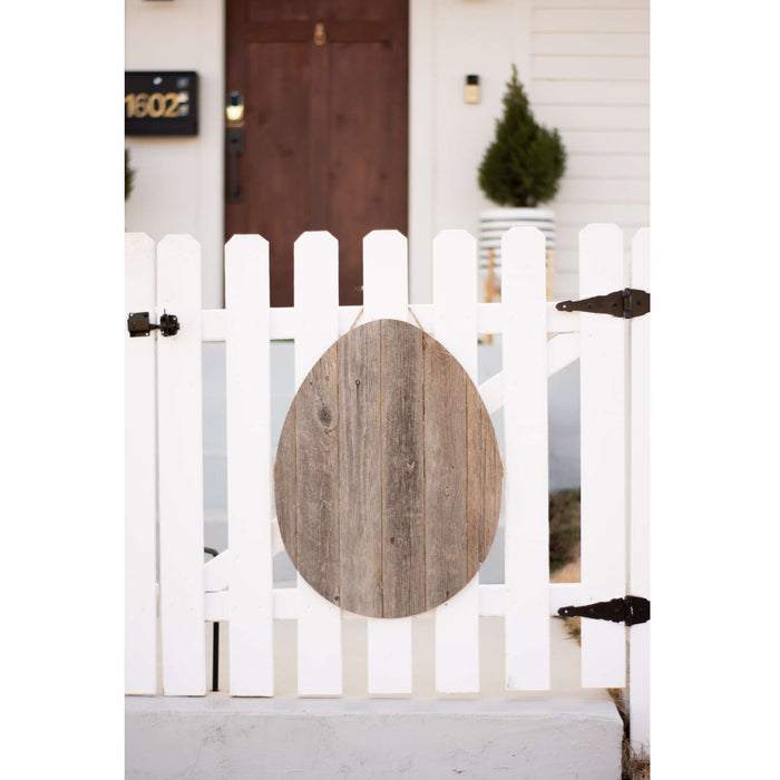 Rustic Farmhouse Gray Wood Large Egg | 18"x24"