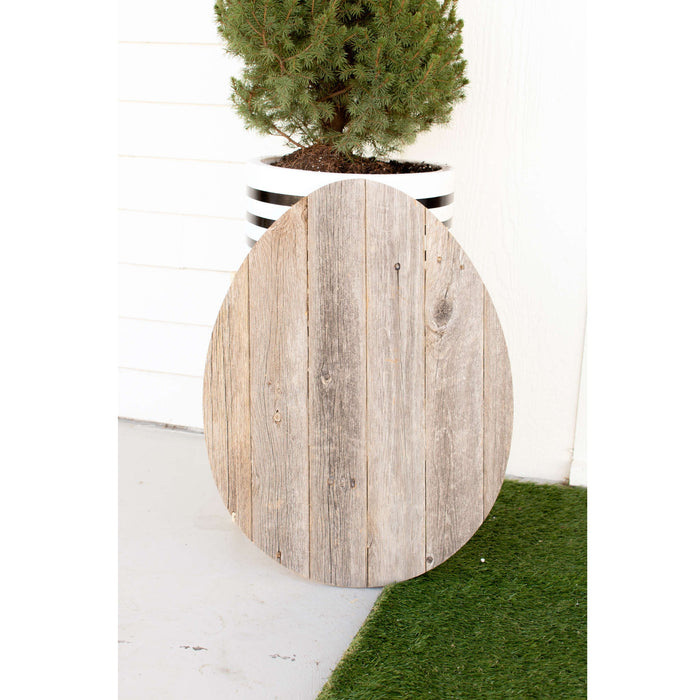 Rustic Farmhouse Gray Wood Large Egg | 18"x24"