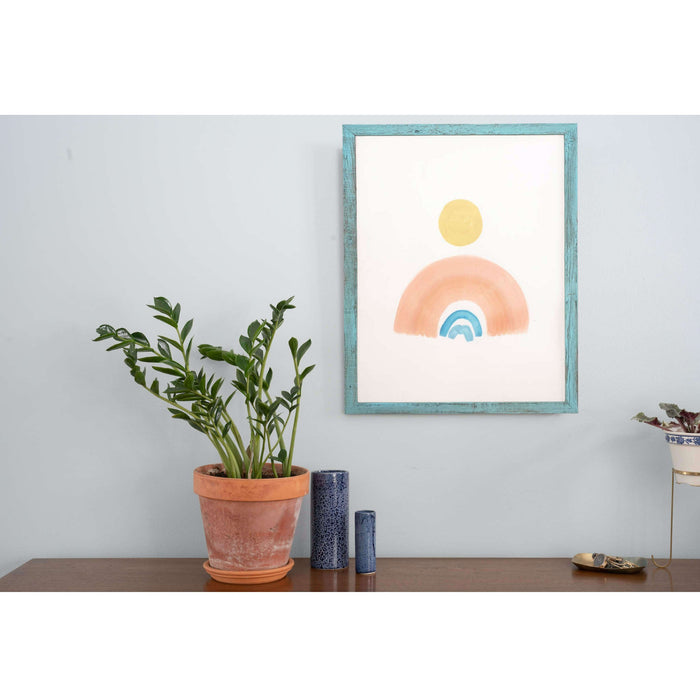Rustic Farmhouse Light Aqua Blue Wood Frame | 14"x18"