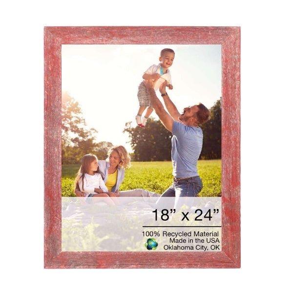 Rustic Farmhouse Red Wood Frame | 18"x24"