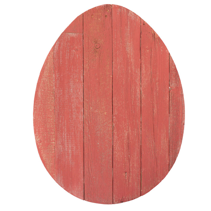 Rustic Farmhouse Red Wood Large Egg | 18"x24"