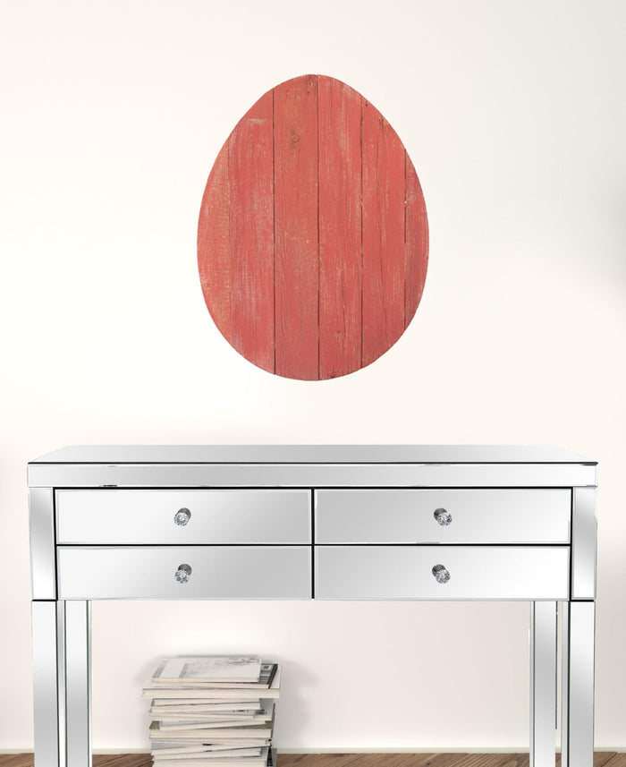 Rustic Farmhouse Red Wood Large Egg | 18"x24"