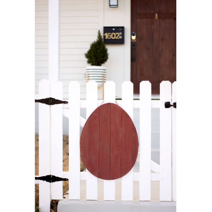 Rustic Farmhouse Red Wood Large Egg | 18"x24"
