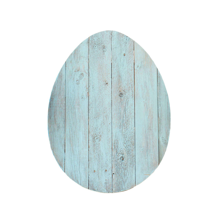 Rustic Farmhouse Turquoise Wooden Large Egg | 14"x18"