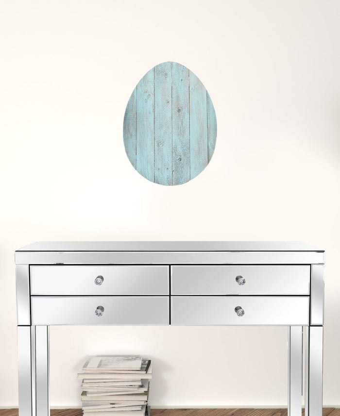 Rustic Farmhouse Turquoise Wooden Large Egg | 14"x18"