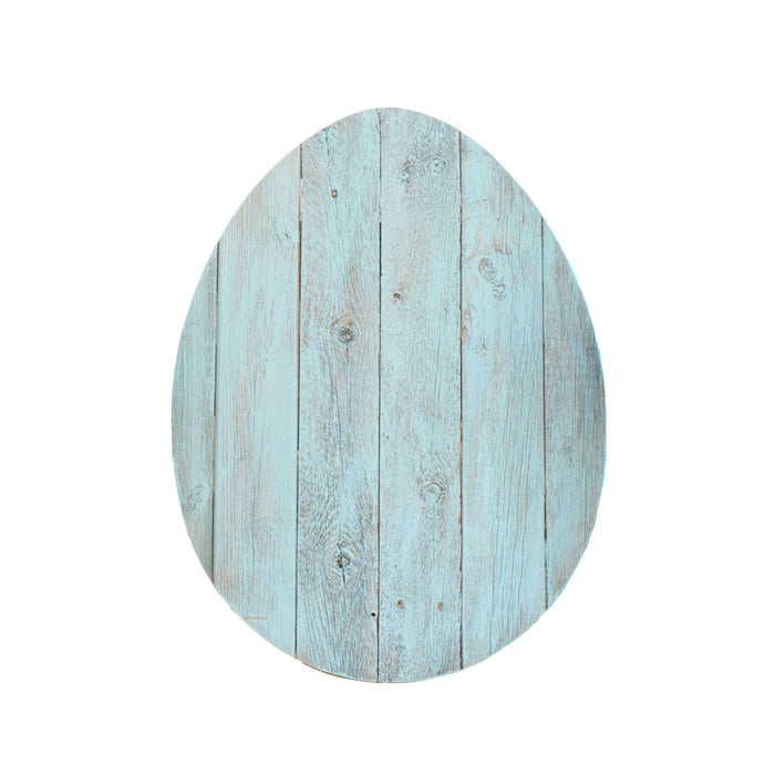 Rustic Farmhouse Turquoise Wooden Large Egg | 14"x18"